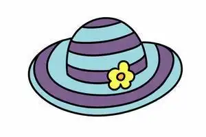 可爱卡通草帽简笔画