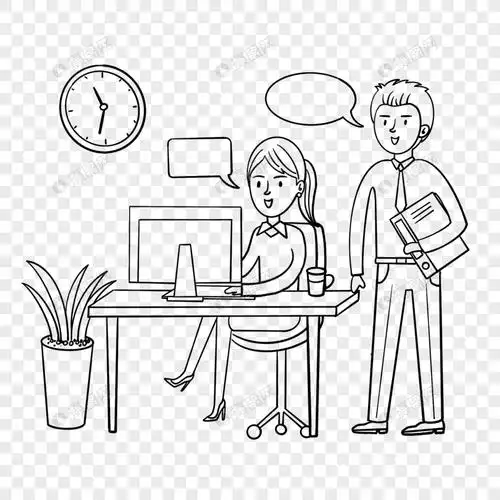 在上班的白领简笔画