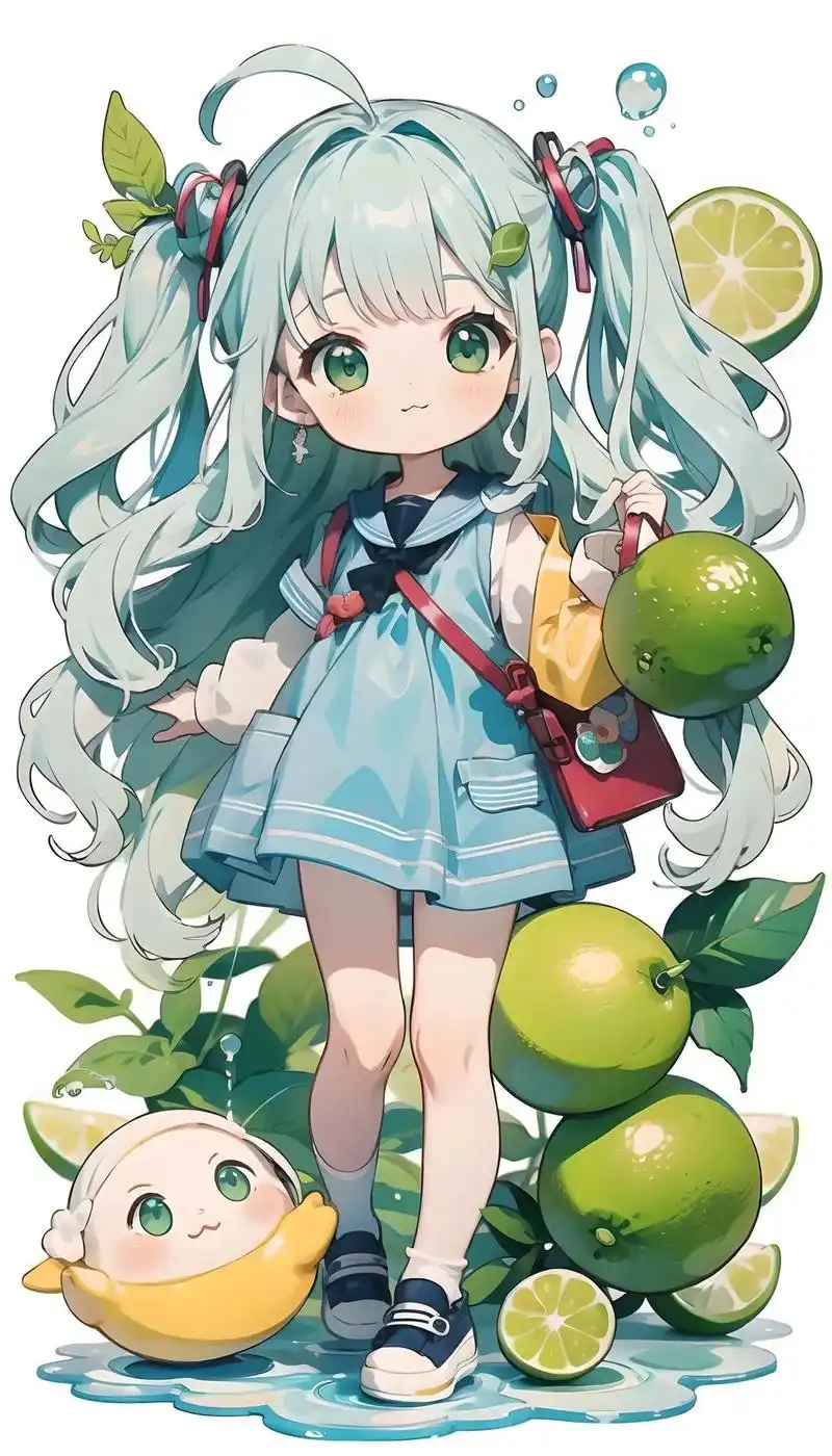 q版动漫柠檬93女孩.#二次元ai绘画 #这画是用了亿点点魔 - 抖音