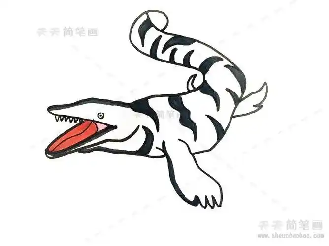 大型沧龙简笔画