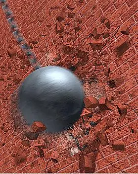 破坏,球,击打,墙壁