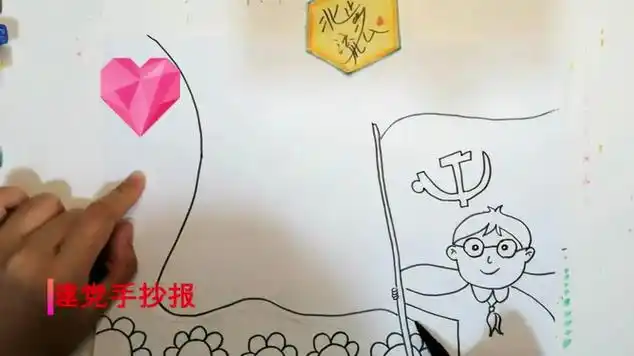 儿童手抄报建党100周年画一幅漂亮的建党手抄报