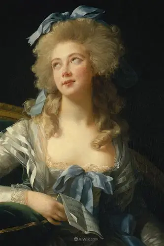 斜视上方的贵妇超高清人物油画作品图片