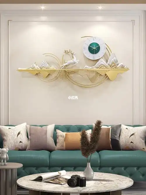 客厅挂件电视背景墙面装饰品餐厅新中式轻奢立体壁挂现代挂饰金属