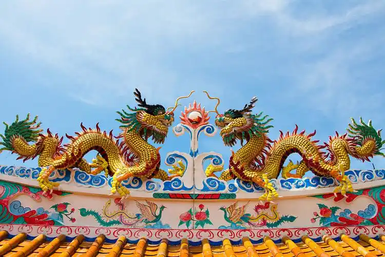 龙,雕塑,房顶,中国寺庙_高清图片_全景视觉