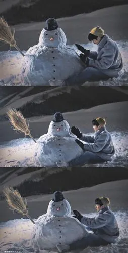 王俊凯堆雪人
