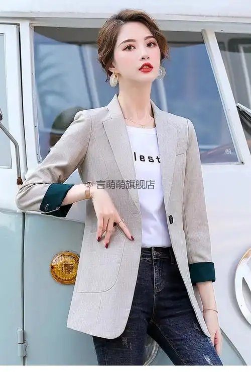 气质女神范】休闲春款小西装女套装外套新款春秋版英伦风法式西服上衣