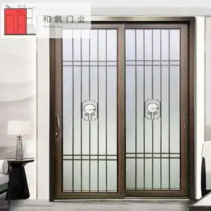 和筑门业定制新中式双推拉门钛镁铝合金阳台移门厨房隔断门