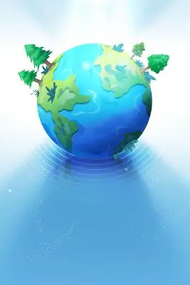 蓝色渐变时尚大气手绘插画世界地球日海报背景