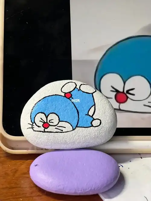 石头画哆啦a梦