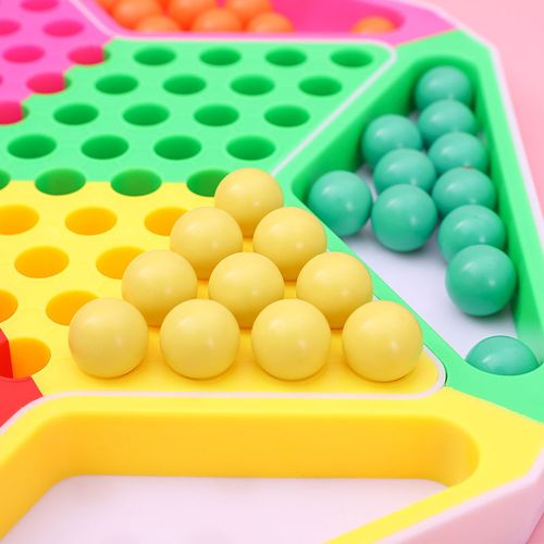 高品质大号玻璃球圆珠跳棋成人儿童弹子棋子棋盘亲珠跳跳棋经典单用