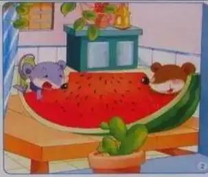 原创二年级看图写话小老鼠吃西瓜