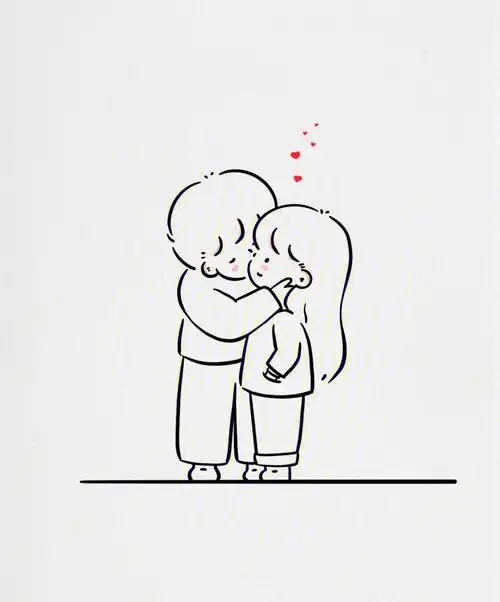 超甜的情侣简笔画又教程来啦9399简笔画教程 手绘分享 手帐素材