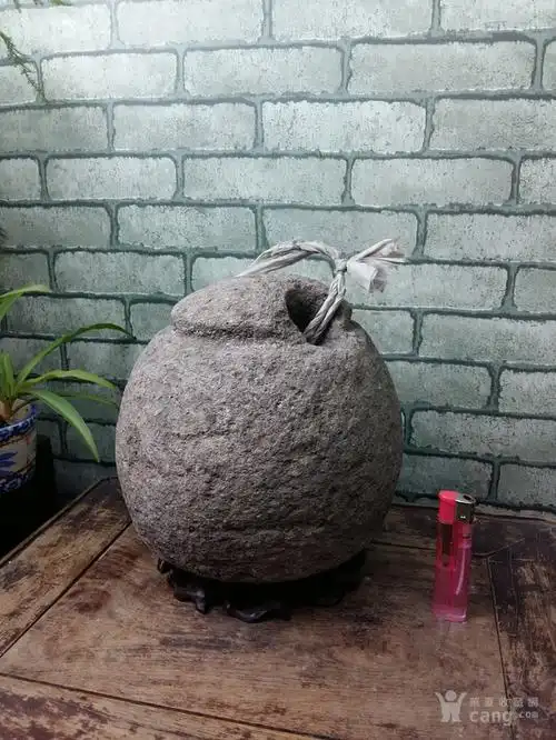 古董_【江啸堂】藏品 古玩 清代老石权1只老石头圆石头摆件 古董价格
