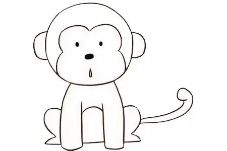 卡通猴子简笔画的画法步骤步骤图片大全