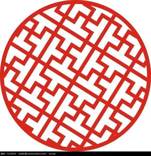 圆形镂空图案简单剪纸