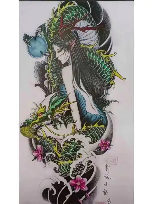 满背纹身  #满背  #龙姬