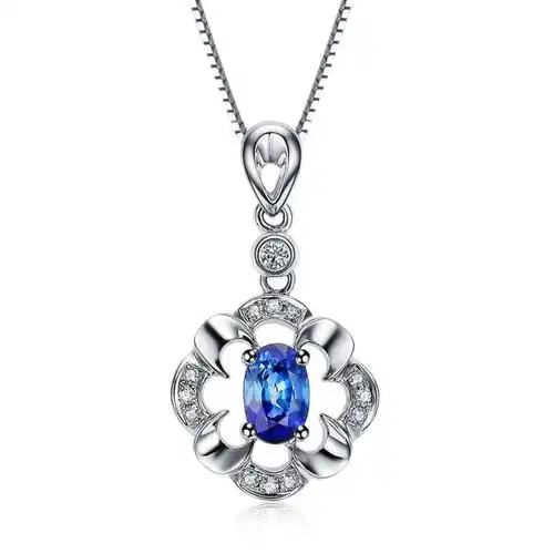 蓝宝石吊坠项链款式欣赏