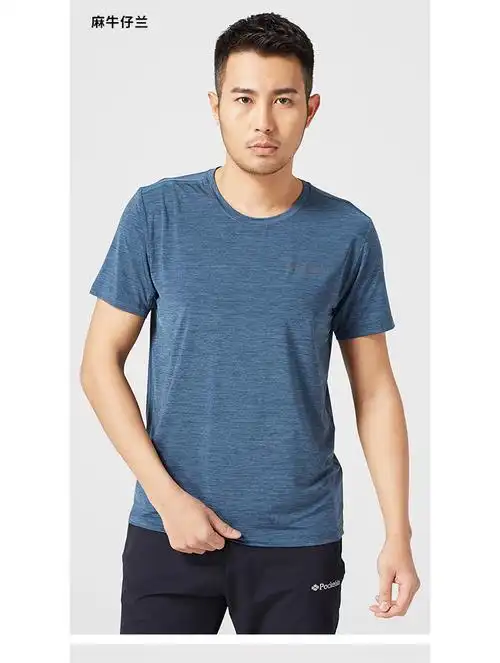 圣琦米姿冰丝t恤男短袖圆领夏季爸爸中年宽松胖子大码色薄款速干体