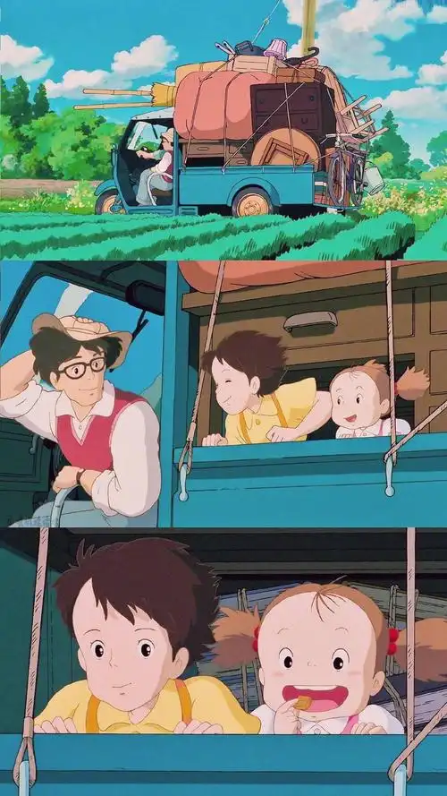 宫崎骏动漫龙猫拼接手机壁纸