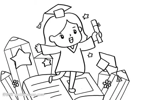 以毕业季为主题的画