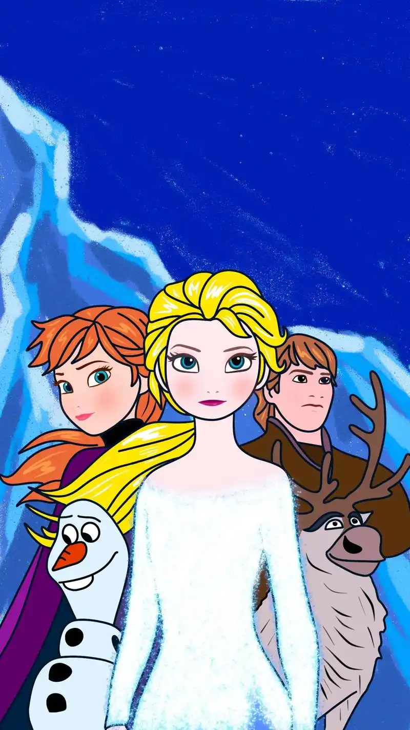 一起画冰雪奇缘海报,艾莎公主.