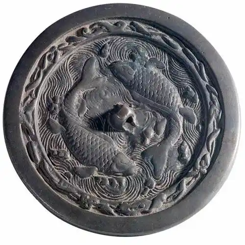 重庆三峡博物馆辽金元文物展:金 双鱼纹铜镜