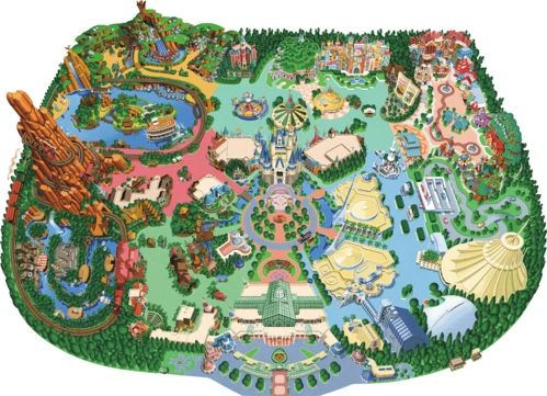 东京迪士尼乐园游乐设施&娱乐表演设施地图