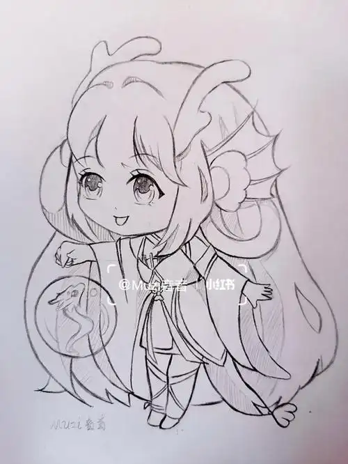 q版头像   #手绘头像 #王者荣耀皮肤  #原创卡通画   #西施游龙