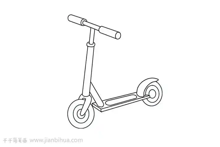 三个轮滑板车简笔画