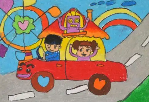 幼儿简笔画一起去旅行