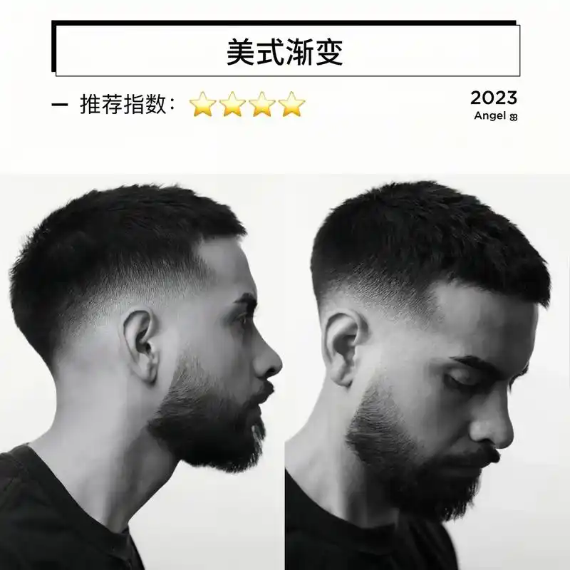 男士发型 美式渐变发型分享.美式更短更狂野清晰干净,理发更注 - 抖音