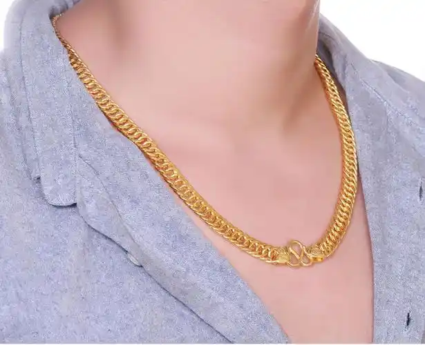 香榭丽珠宝 足金马鞭项链霸气土豪男士黄金老板链【图片 价格 品牌