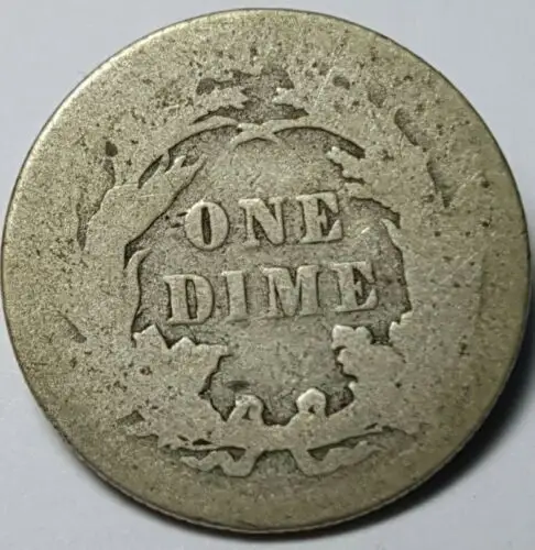 1889 united states silver seated liberty dime - fine