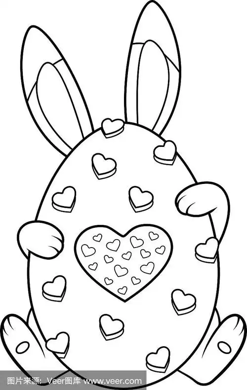 复活节兔子涂色页