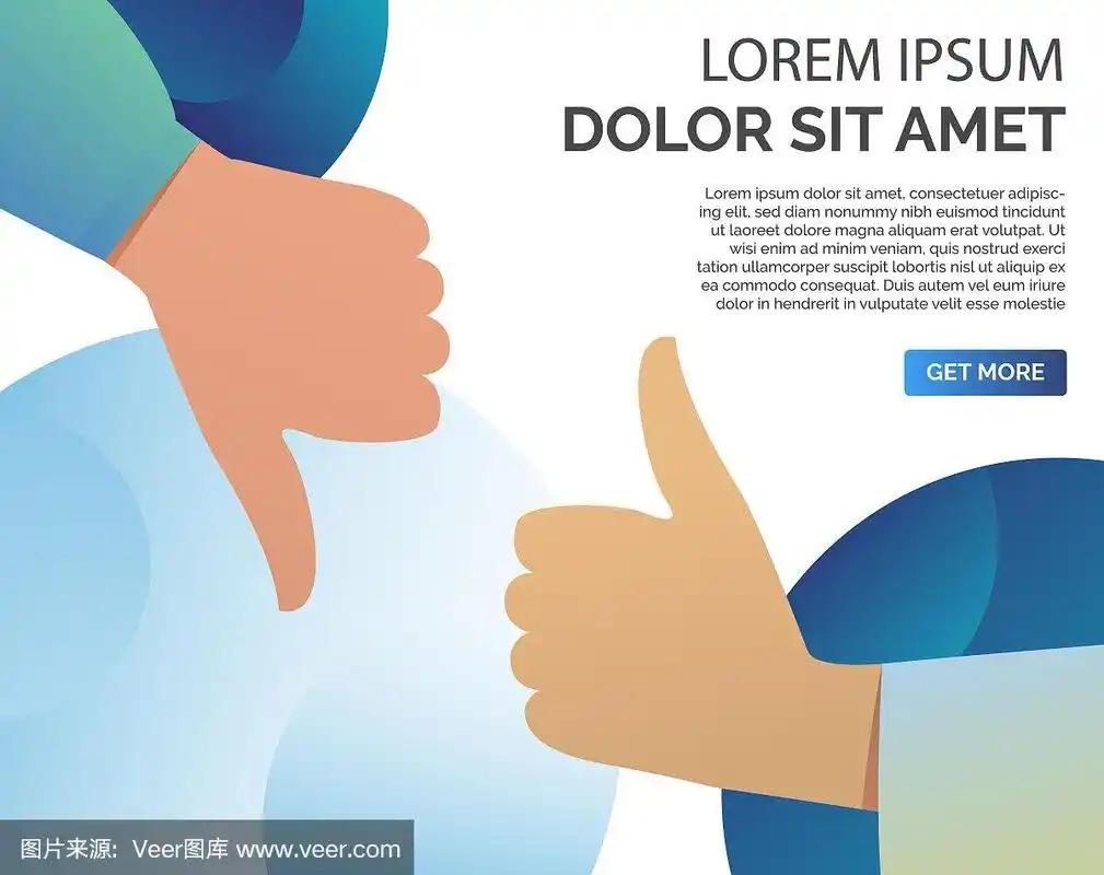 human hands with thumbs up and down