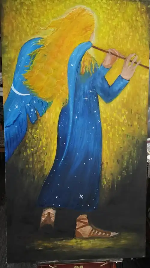 油画天使的翅膀