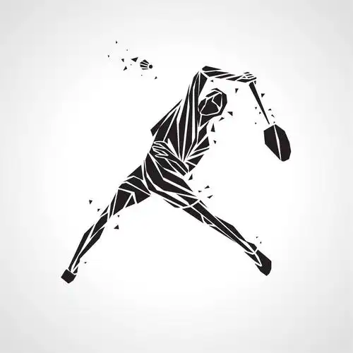 创意,剪影,职业,羽毛球,运动员,扣杀,矢量,插画