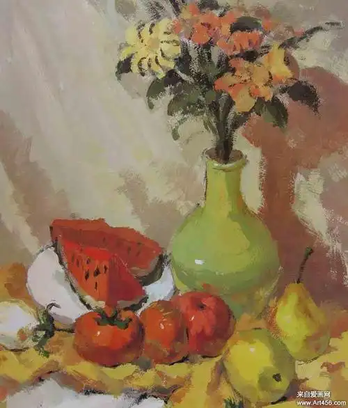 中国美术学院优秀水粉花卉类静物作品