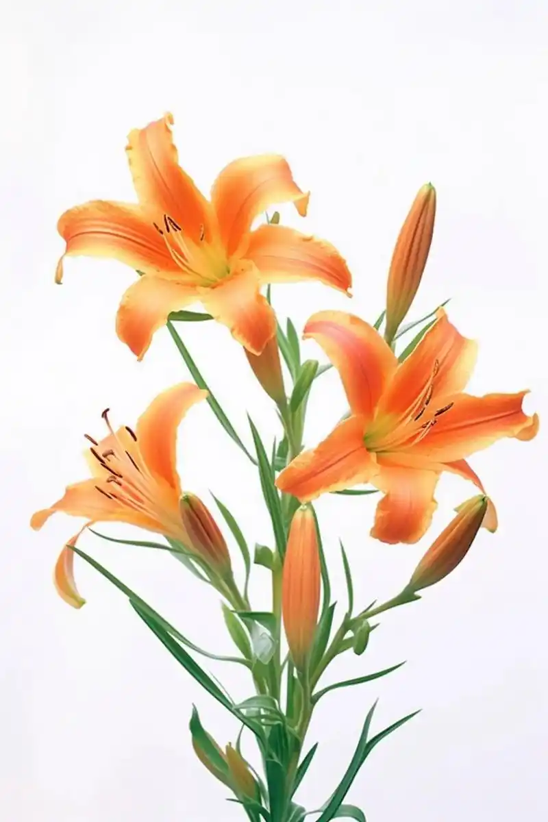 绘画素材:萱草花  临摹照片静物,彩铅绘画素材