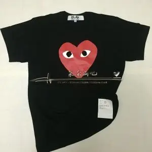 日本专柜代购 川久保玲cdg play 黑色大红心圆领短袖t恤男女款