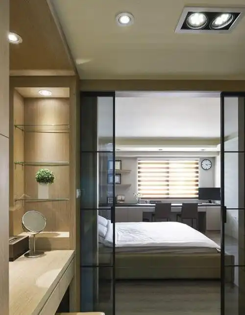 透明卧室玻璃推拉门装修效果图