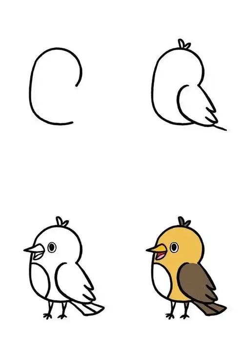 🐦儿童简笔画小鸟的画法🎨