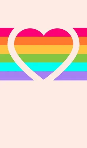 童趣彩虹心形图案矢量背景