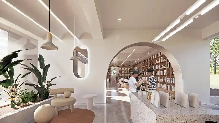 网红打卡地——公园内咖啡书吧设计