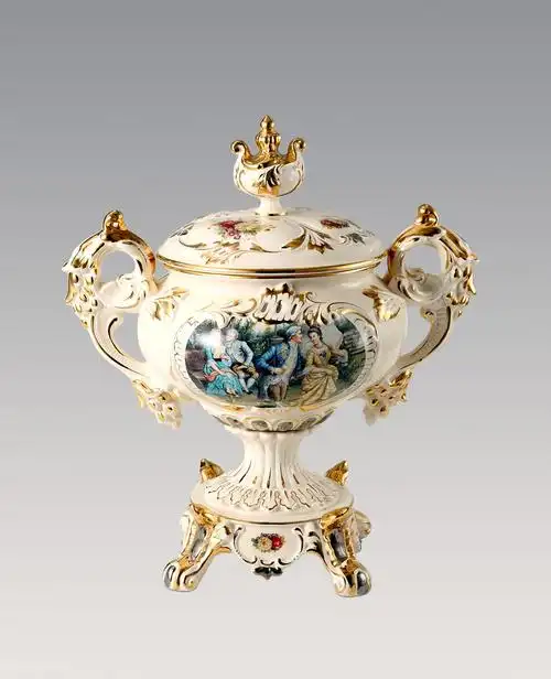 巴比伦 绮丽〗欧式陶瓷工艺品 浮雕人物系列 18"勾藤奖杯