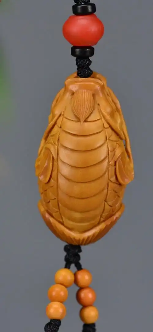 鸿木斋 橄榄核雕 鱼化龙 单籽大核 橄榄核吊坠 孤品g192