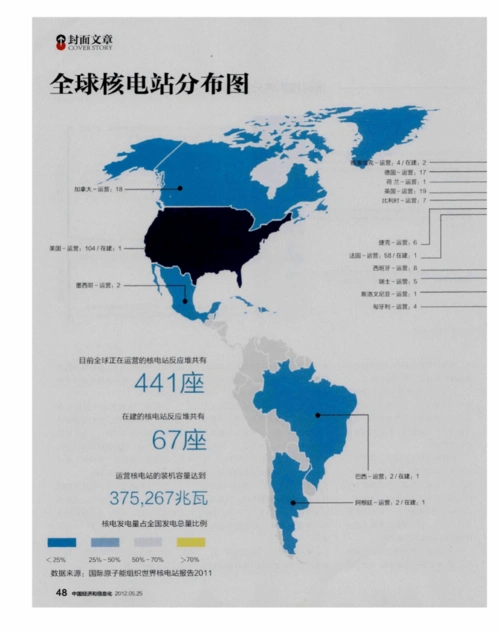 全球核电站分布图