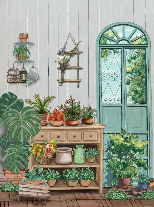 花园一角|插画|创作习作|z15608599 - 原创作品 - 站酷 (zcool)