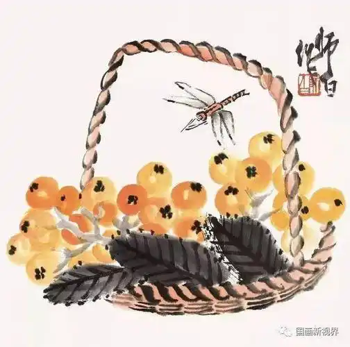 五大名家画枇杷!_齐白石_吴昌硕_清新